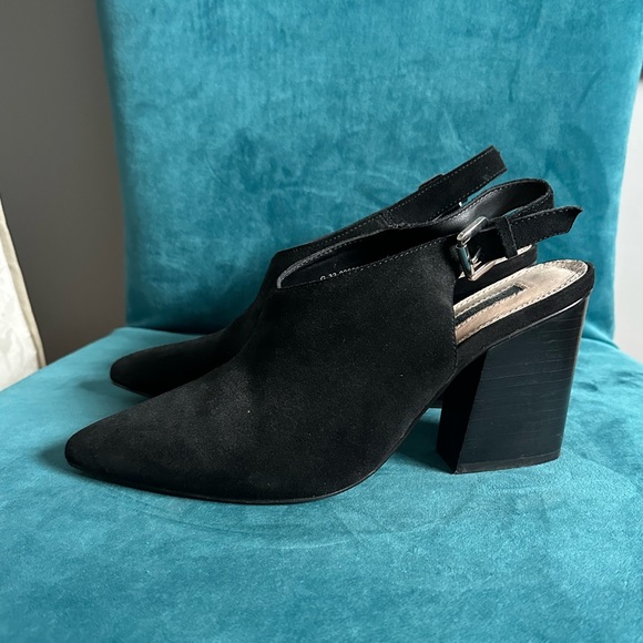 Topshop Goji Slingback Mule Black Suede - Size 39 - Picture 4 of 9